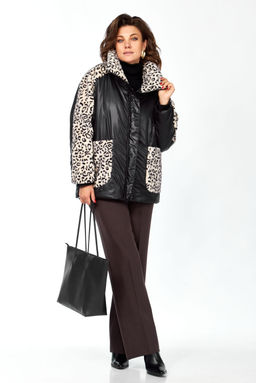 Куртка LADY SECRET 7294 черный/леопардовый мех