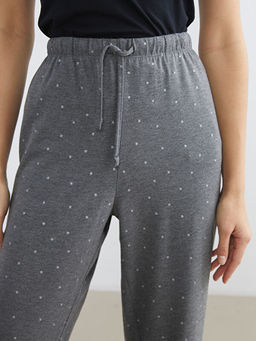 Beli Lastikli Puantiyeli Kad?n Pijama Alt?