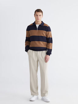 Polo Yaka ?izgili Erkek Triko Kazak