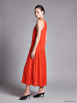 Halter Yaka B?zg?l? Elbise