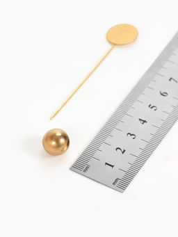 Основа Брошь-игла с шариком d=1.2 см (набор 5 шт.), L=7 см, площадка 1.5 см, цвет золото