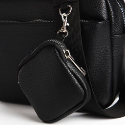 Сумка женская кросс-боди TEXTURA на молнии, 16×7×17 см, чёрная