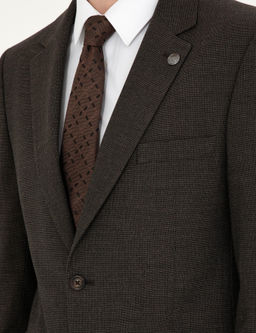 Kahverengi Slim Fit Tak_m Elbise