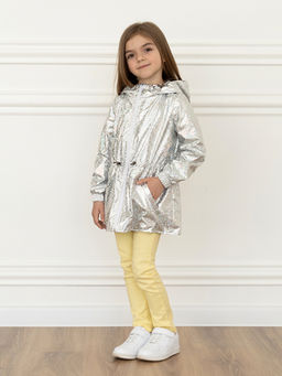 Ветровка для девочки серебро