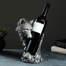 Подставка под бутылку «Волк», 25×17×13 см, под сталь
