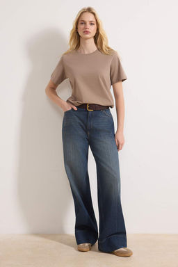 Vizon %100 Pamuk Basic Bisiklet Yaka Orme T-Shirt TWOSS23TS00000