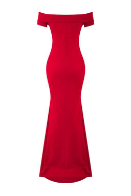 K?rm?z? Carmen Yaka Bal?k Kesim Maxi S?k Abiye Gece Mezuniyet Elbisesi TPRSS25AE00191