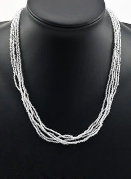 Бусы из циркона 5 нитей шарик гр.2мм цв.хрусталь, 47см