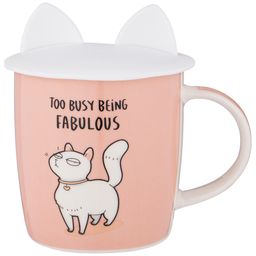 КРУЖКА LEFARD КОТОМАНИЯ С СИЛ. КРЫШКОЙ, 11,5/8,5*9СМ 400МЛ  фото 2