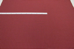 Пестрядь этнографическая под домоткань "Тройная клетка на т.красно-бордовом", ш.1.6м, хлопок-100%