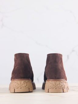 Полуботинки 304.PODYUM141br.Коричневая замша/байка