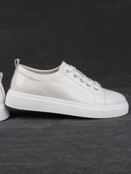 05-HY21-1D LT. BEIGE Кроссовки женские (натуральная кожа)