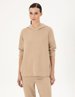 Bej Oversize Modal Kuma_ Sweatshirt
