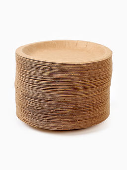 МП Тарелка одноразовая «Крафт» с бортом, картон, 18 см (100 шт.)