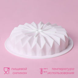 Форма для муссовых десертов и выпечки Доляна Оригами, силикон, внутренний d=15,3 см, 18,5?18,5 см, цвет белый  фото 2