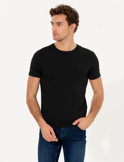 Черная облегающая базовая футболка - Cacharel фото 4