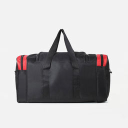 Сумка дорожная, 3 отдела на молниях, наружный карман, длинный ремень, цвет чёрный/красный - Simaland фото 3