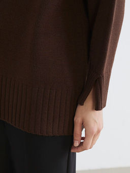 Bisiklet Yaka Oversize Kad?n Triko Tunik