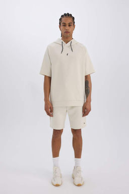 DeFactoFit Siyah Standart Fit Kapusonlu Skuba Dalg?c Kumas Sporcu K?sa Kollu Tisort  фото 3