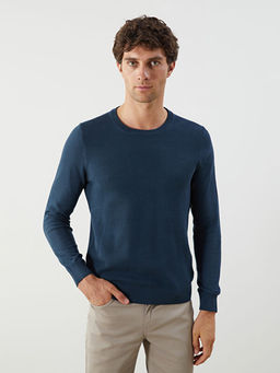 B?y?k Beden Bisiklet Yaka Erkek Triko Kazak