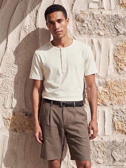 Henley Yaka Erkek Penye Ti??rt