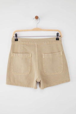 Trendyolmilla Bej Kruvaze Yuksek Bel Denim Sort Etek TWOSS25SR00206  фото 8
