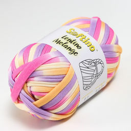 Цена за 2 шт. Пряжа трикотажная 95% хлопок, 5% эластан "Lentino Melange" 100 гр 30 м цвет 23