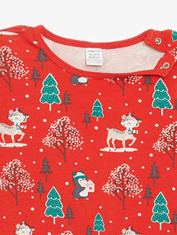 Bisiklet Yaka Uzun Kollu Bask?l? K?z Bebek Tulum - Waikiki фото 3