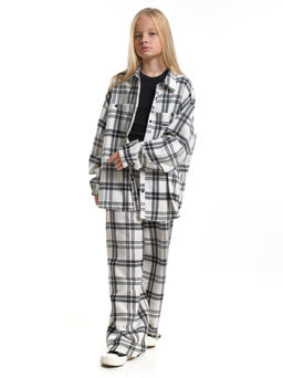 Брюки палаццо спортивные штаны для девочки одежда в клетку UD 5161 касар клетка - Mini maxi фото 2