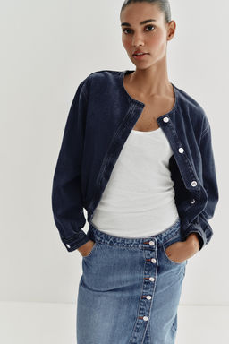Z1975 CROPPED OVERSIZE DENIM SHIRT - Zara фото 9