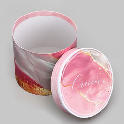 Набор шляпных коробок для цветов 4 в 1, упаковка подарочная, «Мрамор», 20×17.5 - 16×14 см