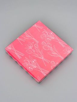 Цена за 5 шт. Коробка для печенья, Тюльпаны, 18?18?3 см