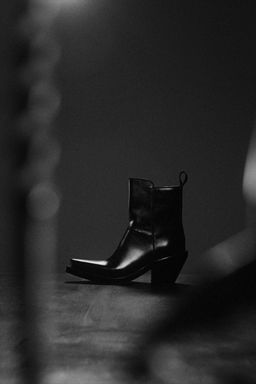 LIMITED EDITION LEATHER COWBOY ANKLE BOOTS