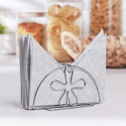 Цена за 2 шт. Салфетница Доляна «Цветок»,13×6×7.5 см, серебряная