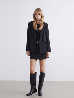 Kad?n Krep Blazer Ceket