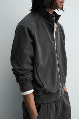 SUDADERA RELAXED FIT LAVADO / Antracita oscuro - Zara фото 6