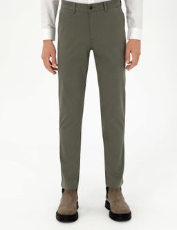 Узкие брюки из плотной ткани цвета хаки - Cacharel фото 2