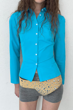 CINTUR?N FAJ?N PIEL 100% TACHAS / Amarillo claro - Zara фото 2