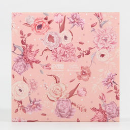 Цена за 5 шт. Коробка под 8 конфет и шоколад с ячейками, кондитерская упаковка, Розовые цветы 18?18?4 см