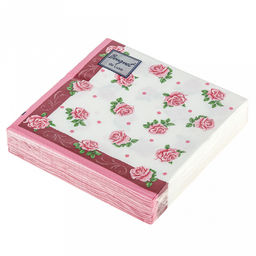 Салфетки бумажные "Bouquet de Luxe" 24х24см, 3-х слойные, 25 штук в упаковке, 100% целлюлоза, "Розита" (Россия)