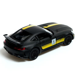 Машинка металлическая RACE, 1:32, инерция, свет и звук, цвет чёрный