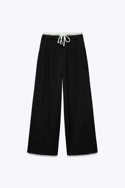 WIDE-LEG TROUSERS WITH DOUBLE WAISTBAND - Zara фото 30