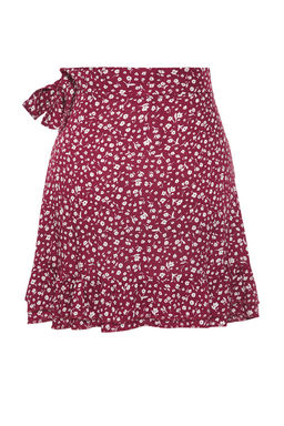 Trendyolmilla Bordo Cicekli Kruvaze Viskon Yazl?k Mini Etek TWOSS25ET00186 фото 6