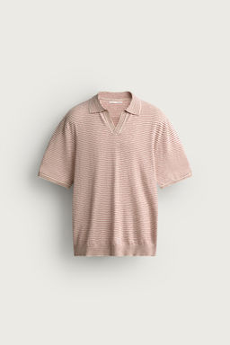 POLO PUNTO JACQUARD RAYAS / Blanco / Rojo - Zara фото 8