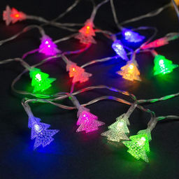 Гирлянда Нить 3 м с насадками Ёлки, IP20, прозрачная нить, 20 LED, свечение мульти (RG/RB), мигание, USB