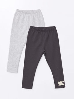 Beli Lastikli Bask?l? K?z Bebek Tayt 2li