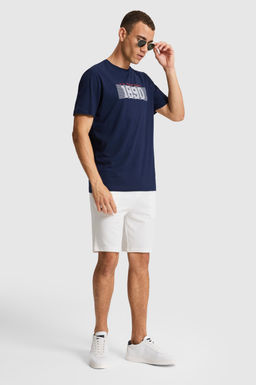 Erkek Lacivert Regular Fit Bisiklet Yaka Ti__rt