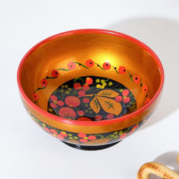 Чашка деревянная хохлома «Ягодка», 15×7 см