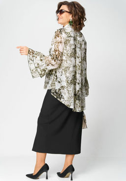 Блуза EVA GRANT 7221 принт олива