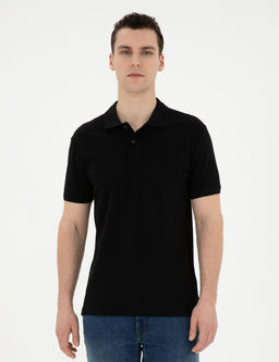 Siyah Regular Fit Basic Ti__rt